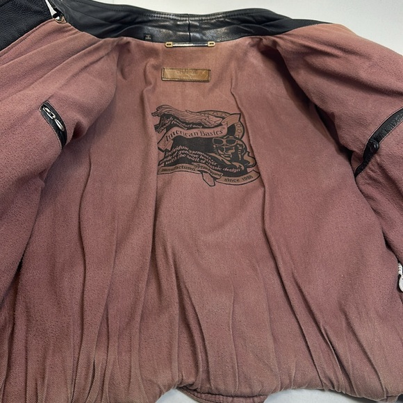 CHARGE VINTAGE AVIATOR BLACK LEATHER JACKET SIZE M - Picture 7 of 13